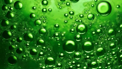 Abstract Green Water Bubbles Background