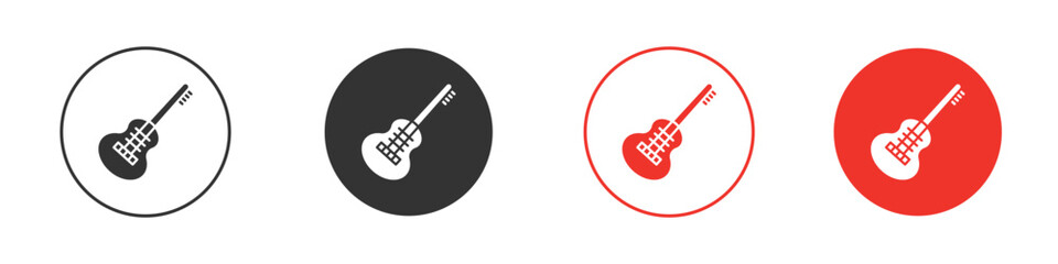 Electric Guitar icon solid pictogram. Vector isolated illustration