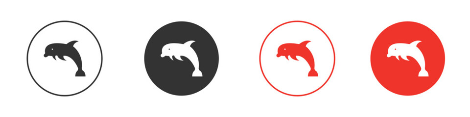 Dolphin icon solid pictogram. Vector isolated illustration