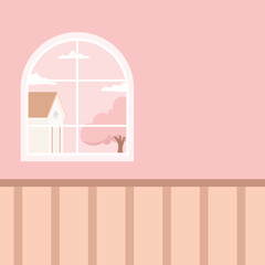 home Window frame pink color