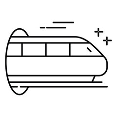 High Speed Transportation Icon Showing Futuristic Rapid Travel Train and Modern Mobility