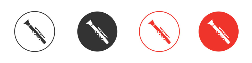 Clarinet icon solid pictogram. Vector isolated illustration