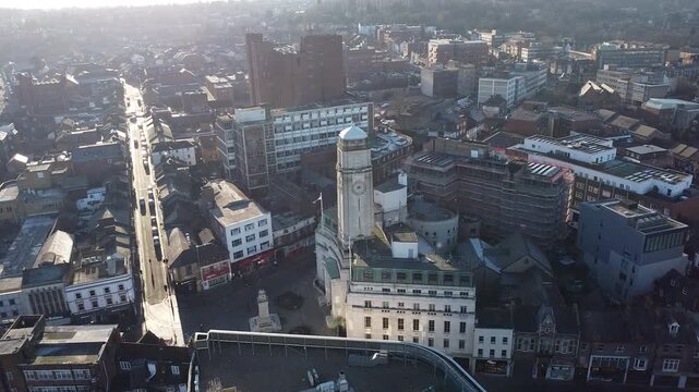 aerial view of Luton Town Hall