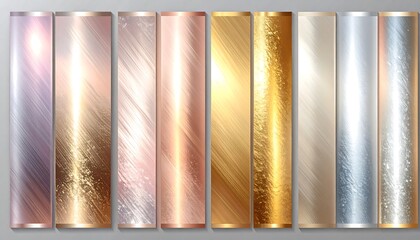 Metallic panels in various colors
