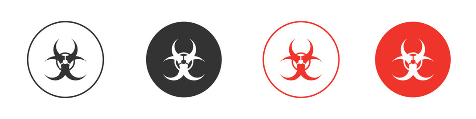 Biohazard icon solid pictogram. Vector isolated illustration