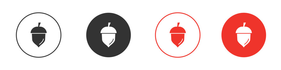 Acorn icon solid pictogram. Vector isolated illustration