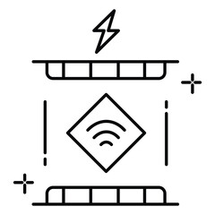 Wireless Energy Icon Depicting Innovative Smart Contactless Charging and Sustainable Power Technology