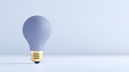 Light bulb with a smooth lavender finish and gold base, positioned on a clean white surface, creating a minimalist and modern aesthetic for design inspiration