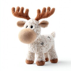 Fototapeta premium A charming toy moose with a soft texture and endearing features, standing proudly