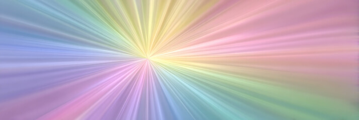 Obraz premium Soft Pastel Rainbow Radiance: Abstract Background with Colorful Light Rays and Bokeh Effect.