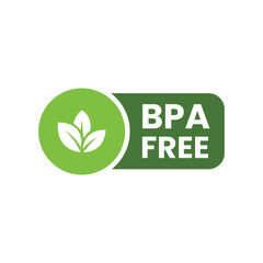 Vector art of bpa free sign with leaves for design