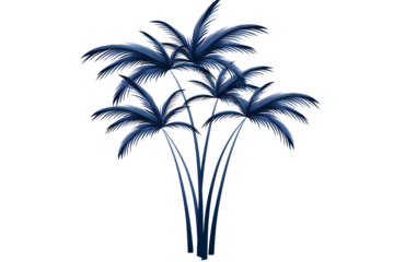 Exotic blue palm trees evoke tropical paradise and luxurious vacation vibes perfect for travel and resort promotions