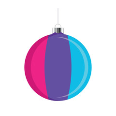 Androgyne pride flag Christmas ball icon vector isolated on a white background. LGBTQ+ decorative Christmas tree ornament. Christmas hanging bauble with a Androgyne flag symbol. LGBTQ holiday season