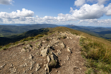 Hiking along the red trail to the highest peak of the Bieszczady Mountains - Tarnica