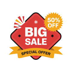 Big Sale 50% Off Special Offer Discount Label Design