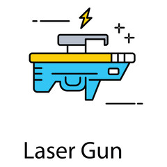 Futuristic Laser Gun Icon for Battle Combat Shooting and Technology Design