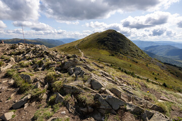 Hiking along the red trail to the highest peak of the Bieszczady Mountains - Tarnica