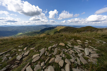 Hiking along the red trail to the highest peak of the Bieszczady Mountains - Tarnica