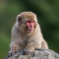 Fototapeta premium Japanese Macaque in Natural Habitat.