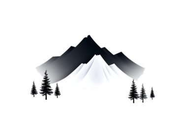Stunning minimalist mountain range with evergreen trees evokes tranquility and adventure perfect for travel and nature themes
