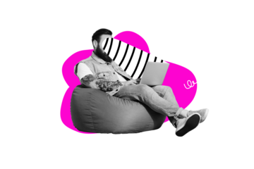 Composite artwork collage image picture of guy use laptop hypnosis isolated on creative background