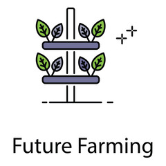 Future Farming Vector Icon Depicting Smart Agricultural Technology for Sustainable Food Production