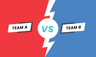 Versus battle background. Team A VS Team B battle headline. Competitions between contestants, fighters or teams. Vector illustration.
