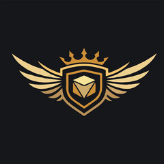 Obraz premium Luxury Crest Logo Set with Crown and Wing Emblems – Elegant Heraldic Symbols, Royal Coat of Arms Design, Premium Vintage Insignia Collection for Branding and Identity