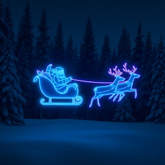 Cheerful Christmas Image With Glowing Lights