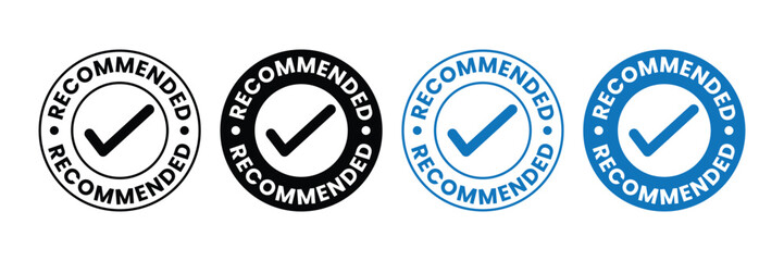recommended badge for best choice badge. quality product label, sticker, stamp symbol. vector illustration 