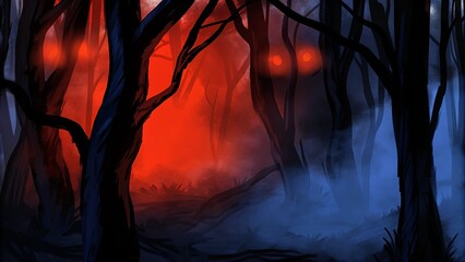 Spooky Halloween Pumpkin Patch with Glowing Jack-O’-Lanterns Under Full Moon