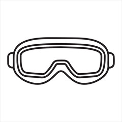 Simple Goggles Icon – Minimal Line Art Vector Illustration