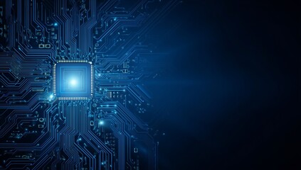Obraz premium Digital Circuit Board with Microchip Technology