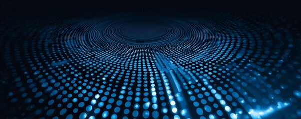 Abstract Blue Background with Dots and Light Effects