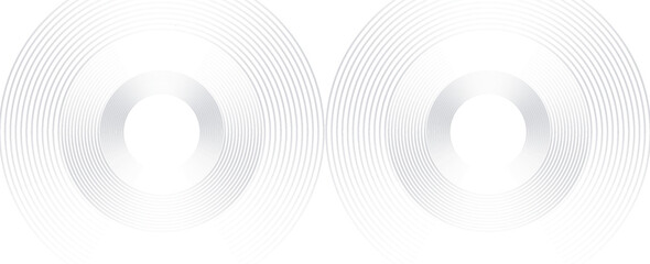 white abstract background with glowing circles. Swirl circular lines pattern. Geometric spiral. Twirl element. Modern graphic design. Futuristic technology concept. Vector illustration