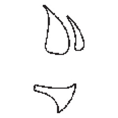 swimsuit pixel icon, 8-bit. Isolated vector illustration.