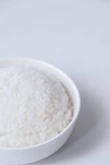 A bowl of rice isolated on white background