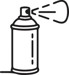 Minimalist Line Art Spray Paint Can Vector Illustration on Black and White Backgrounds