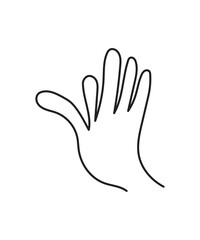 hand draw hand icon, vector best line icon.