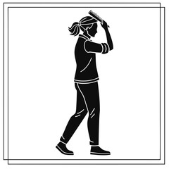 Silhouette of a woman with a comb in her hair female