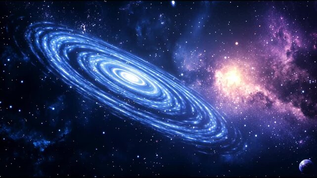 Galaxy creation process in the universe with nebulae and stars