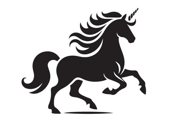 unicorn horses logo silhouette vector, silhouette head unicorn silhouette vector illustration, unicorn silhouette vector, magic unicorn horses logo silhouettes vector on a white background