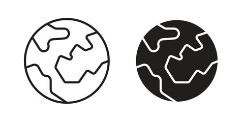 World icon. flat and stroke style Collection. simple symbol