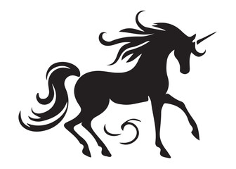 unicorn horses logo silhouette vector, silhouette head unicorn silhouette vector illustration, unicorn silhouette vector, magic unicorn horses logo silhouettes vector on a white background