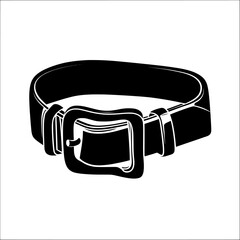 Classic brown leather belt straps are shown in a modern flat illustration, paired with buckle rings made of metal, brass, or steel, on a clean white background