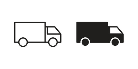 Fototapeta premium Truck icon. flat and stroke style Collection. simple symbol