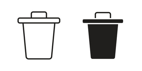 Trash icon. flat and stroke style Collection. simple symbol
