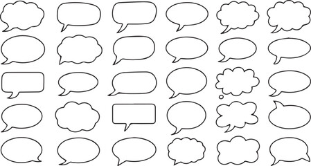 Vector art of set of hand drawn speech bubbles for design