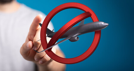 Image depicting a no-fly zone concept.  Perfect for travel restrictions, airport closures, and...