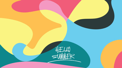 Abstract Vector Colorful liquid and fluid background, art Creative concept of summer bright cover, design template geometric style for card or branding, poster, promo, social media.eps10